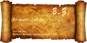 Brauer Zalán névjegykártya